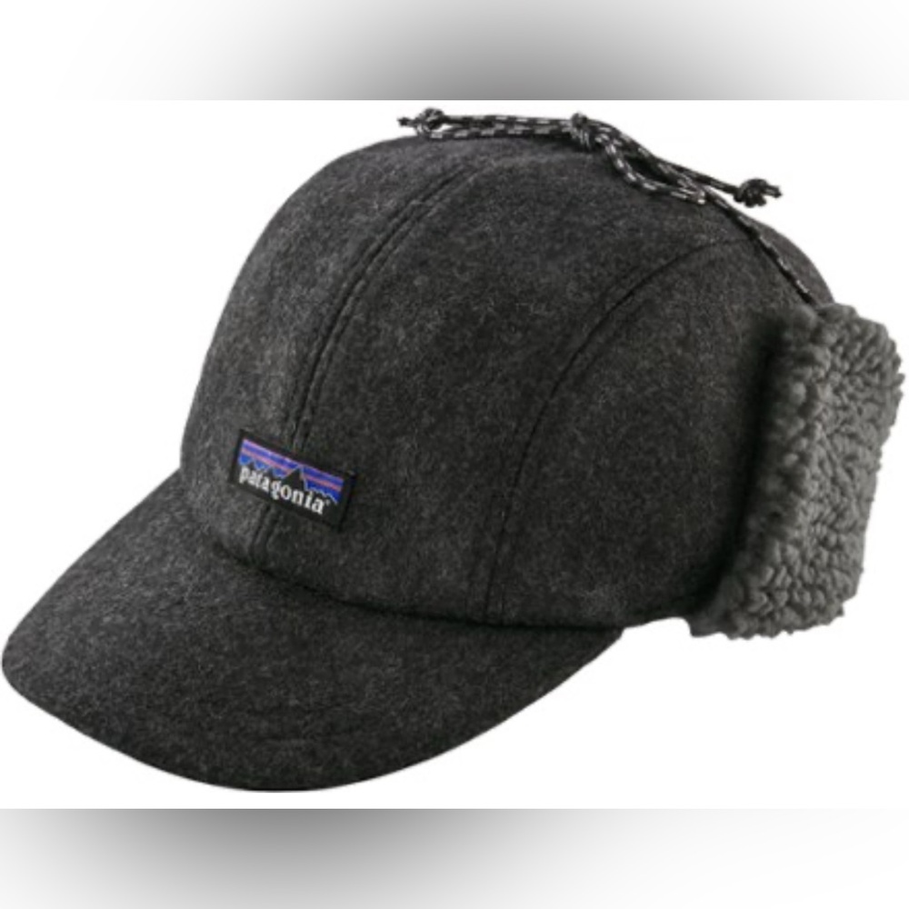 Patagonia Gray Wool Hat with Ear Flaps